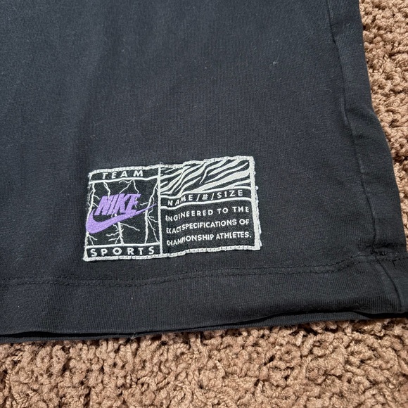 Nike Men's Black Tee with Purple Logo - Picture 3 of 5
